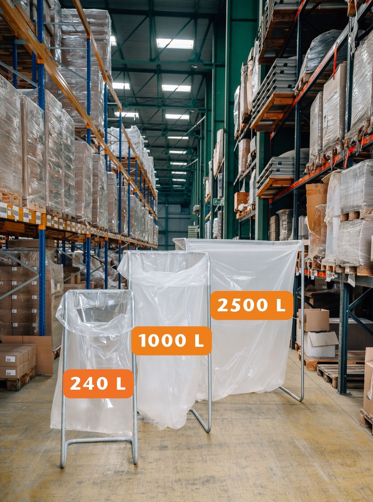 1000-L Müllsack | Wertstoffsack - transparent-trüb stark